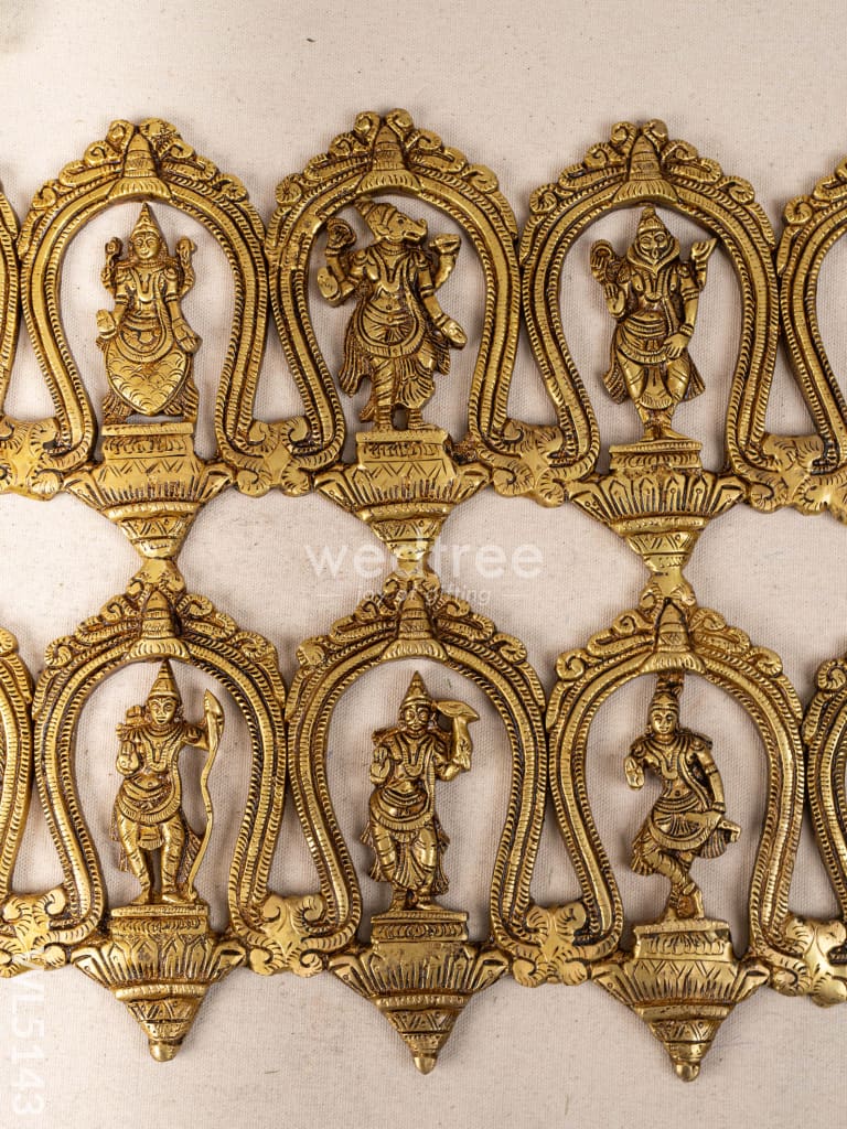 Brass Dasavatharam Wall Hanging - 18 inch - WL5143