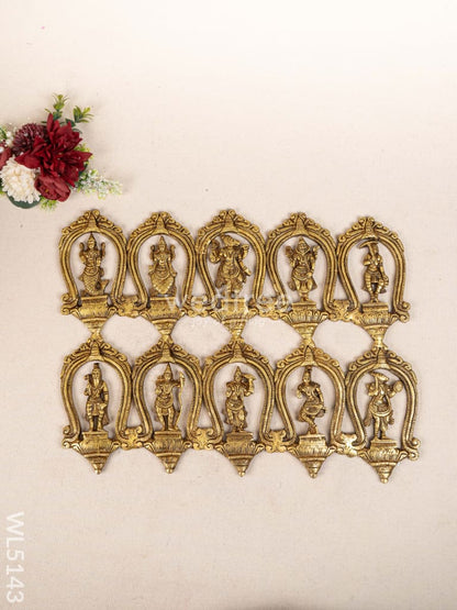 Brass Dasavatharam Wall Hanging - 18 inch - WL5143