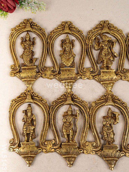 Brass Dasavatharam Wall Hanging - 18 inch - WL5143