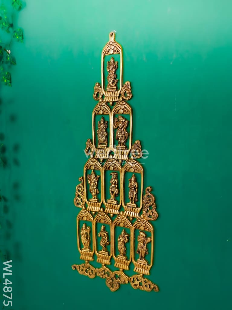 Brass Dasavatharam Wall Hanging - 30 inch - WL4875