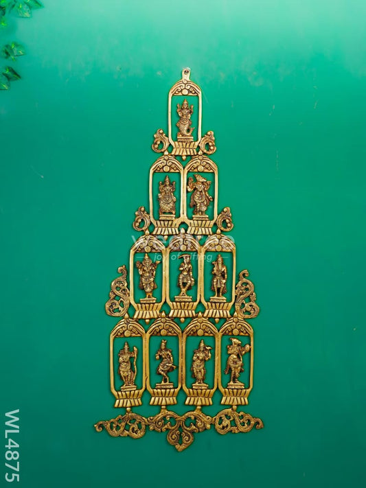 Brass Dasavatharam Wall Hanging - 30 inch - WL4875