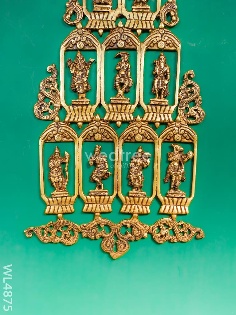 Brass Dasavatharam Wall Hanging - 30 inch - WL4875