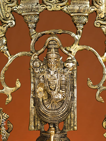 Brass Dasavatharam With Balaji and Shank-Chakra Wall Hanging - WL4975
