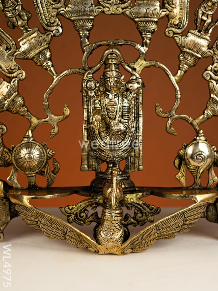 Brass Dasavatharam With Balaji and Shank-Chakra Wall Hanging - WL4975