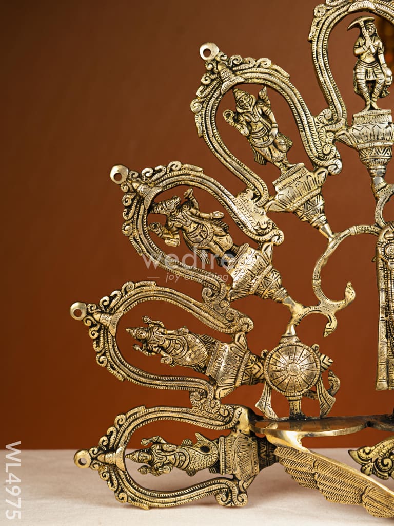 Brass Dasavatharam With Balaji and Shank-Chakra Wall Hanging - WL4975
