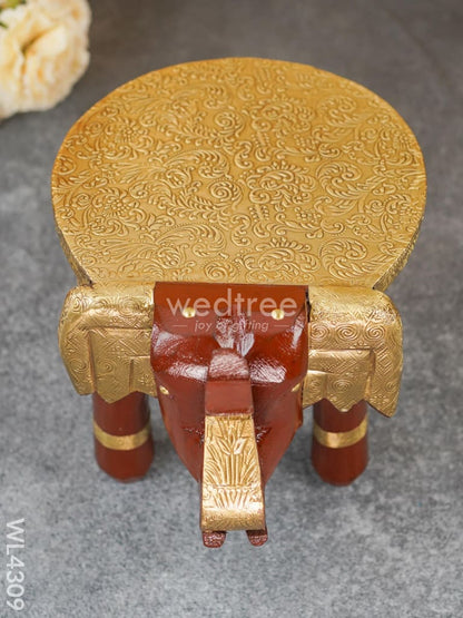 Brass Decorative Elephant stool - 8 inch - WL4309
