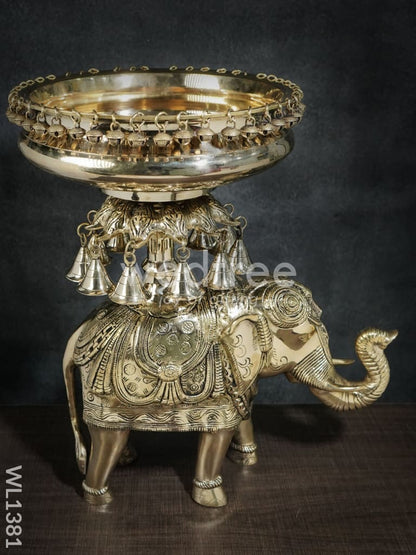 Brass Decorative Elephant Urli - WL1381