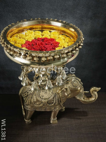 Brass Decorative Elephant Urli - WL1381