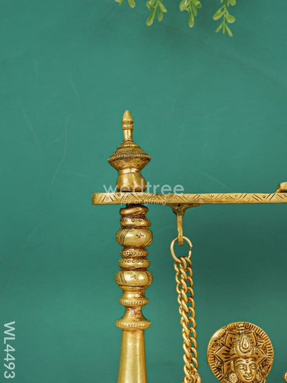 Brass Decorative Swing With Lakshmi Ganesha Sarawathi - WL4493