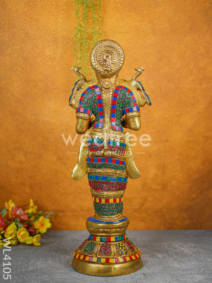 Brass Deep Lakshmi with Stone Work - WL4105