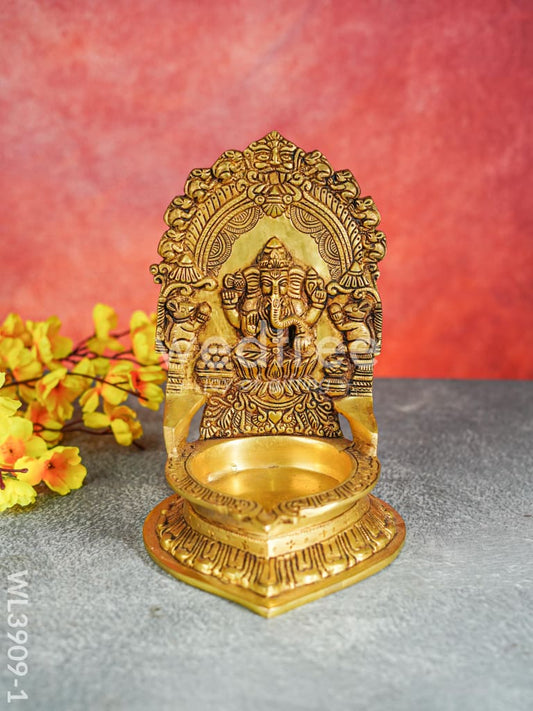 Brass Diya on Podium - WL3909