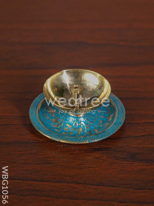 Brass Diya with Coloured Base - WBG1056