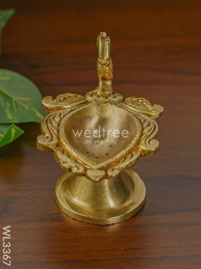 Brass Diya with Parrot Handle ( Brown Antique Finish ) - WL3367