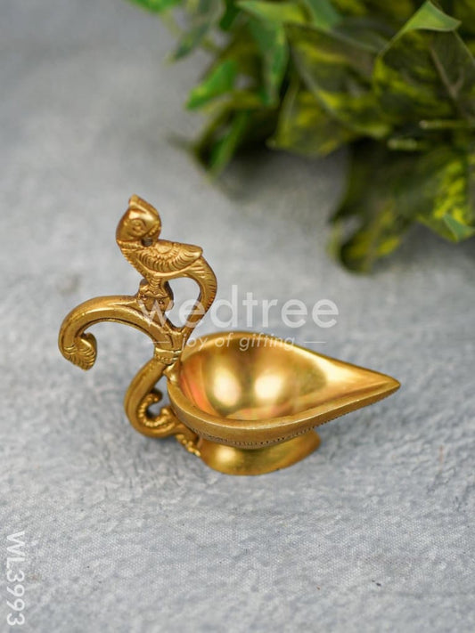 Brass Diya with Parrot - WL3993