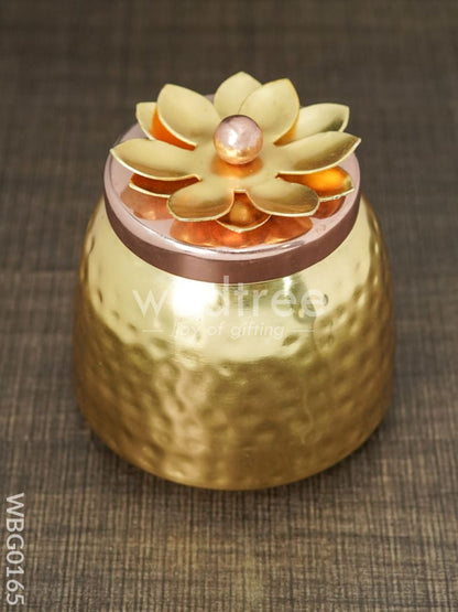 Brass Dry Fruit Container with Copper Lid - WBG0165