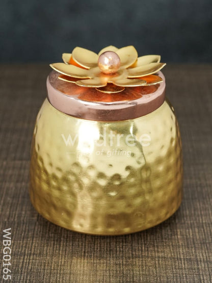Brass Dry Fruit Container with Copper Lid - WBG0165