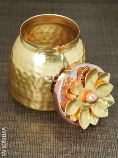 Brass Dry Fruit Container with Copper Lid - WBG0165