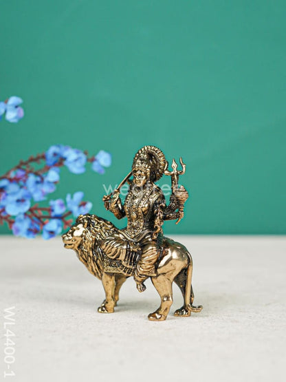 Brass Durga Maa With Lion Idol - WL4400