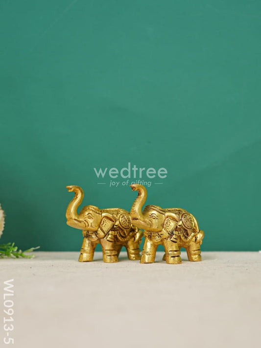 Brass Elephant (Set of 2) - Gold Antique Finish - WL0913-5