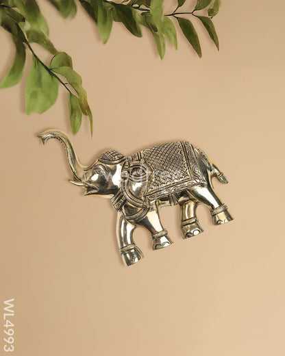 Brass Elephant Wall Hanging - Set of 2  - Antique - WL4993