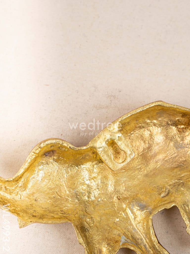 Brass Elephant Wall Hanging - Set of 2  - Gold- WL4993-2