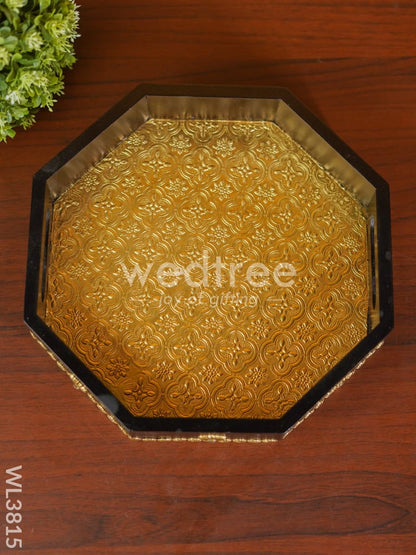 Brass Fitted Hexagon Shaped Tray - 11 inch - WL3815