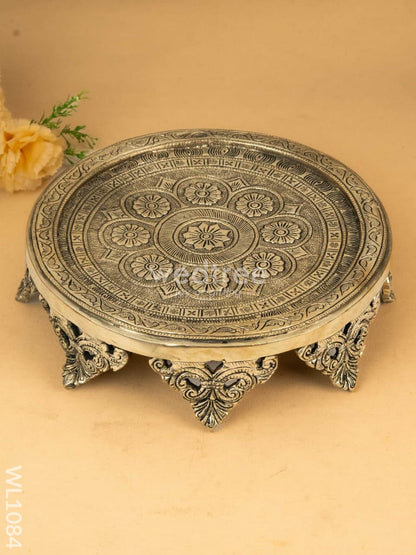 Brass Floral Designed Chowki - WL1084