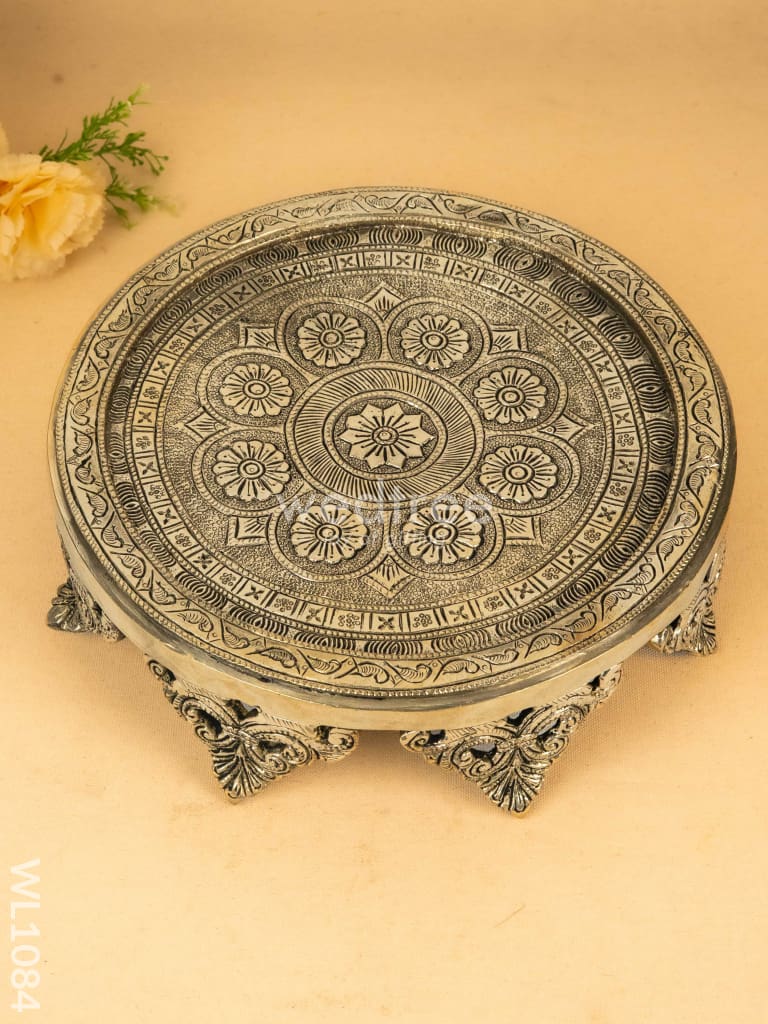 Brass Floral Designed Chowki - WL1084
