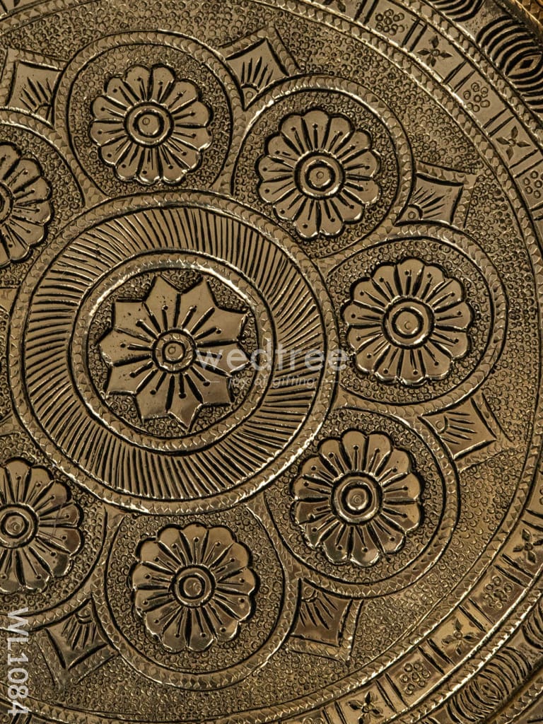 Brass Floral Designed Chowki - WL1084