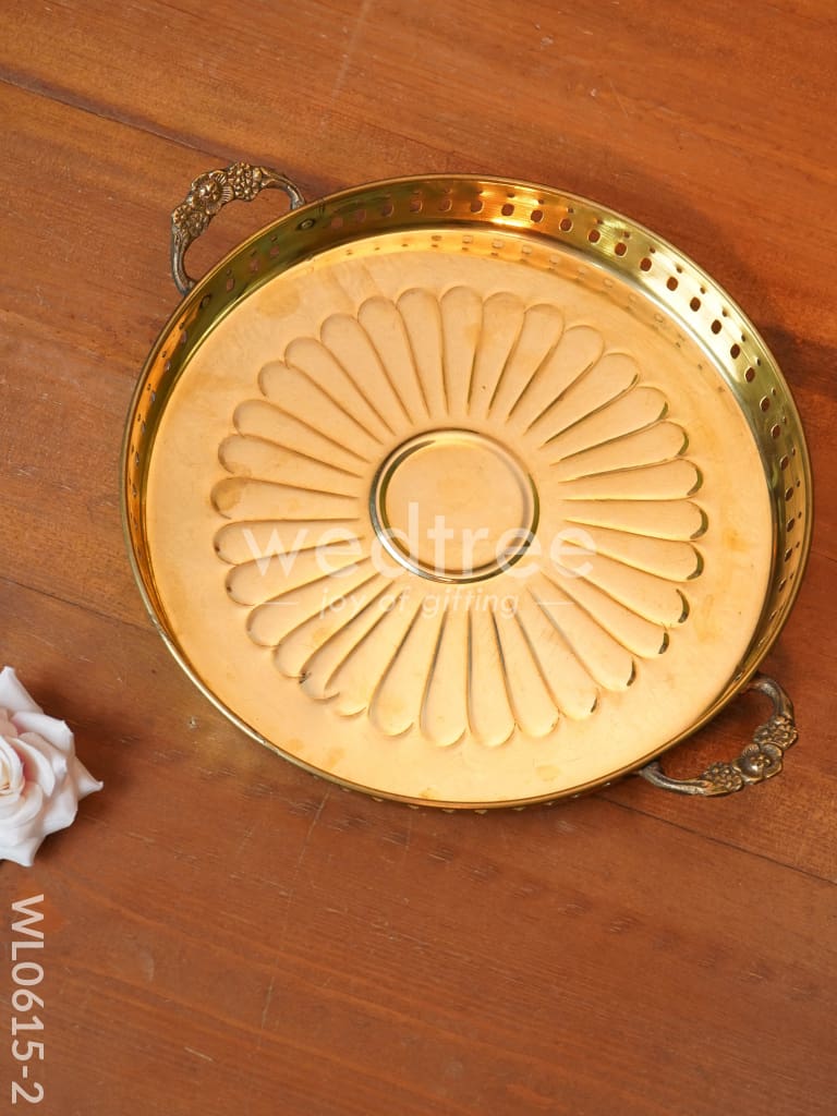 Brass Floral Designed Tray - WL0615