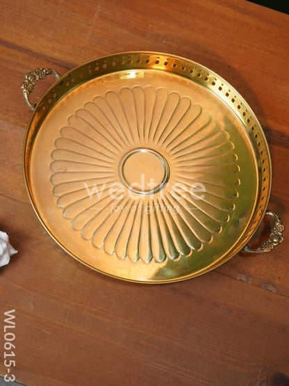 Brass Floral Designed Tray - WL0615