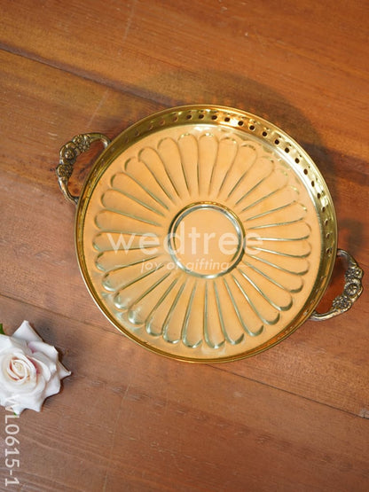 Brass Floral Designed Tray - WL0615