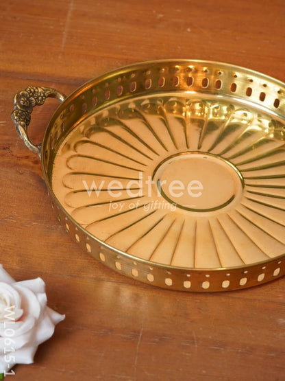 Brass Floral Designed Tray - WL0615