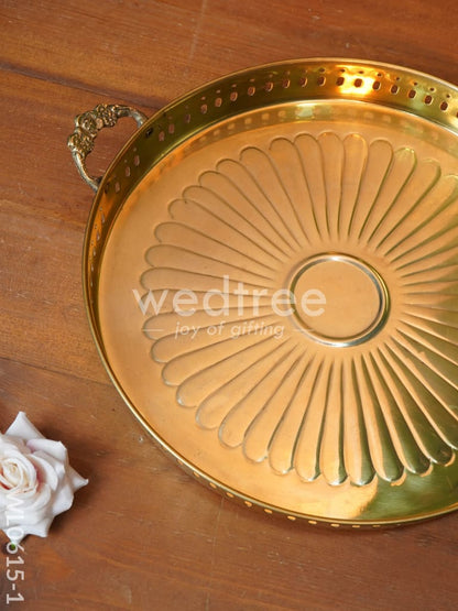 Brass Floral Designed Tray - WL0615