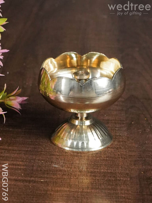 Brass Flower Diya with Stand - WBG0769