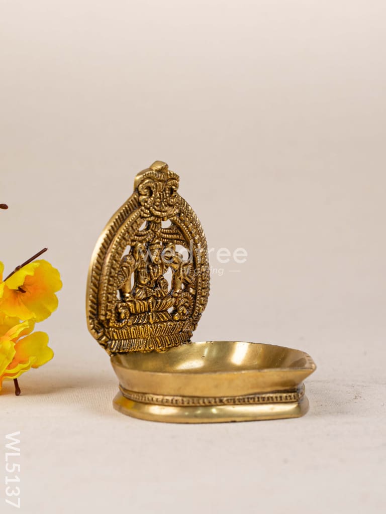 Brass - Gajalakshmi Diya - 5 inch - WL5137