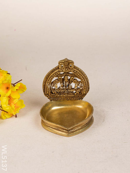 Brass - Gajalakshmi Diya - 5 inch - WL5137