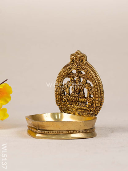 Brass - Gajalakshmi Diya - 5 inch - WL5137