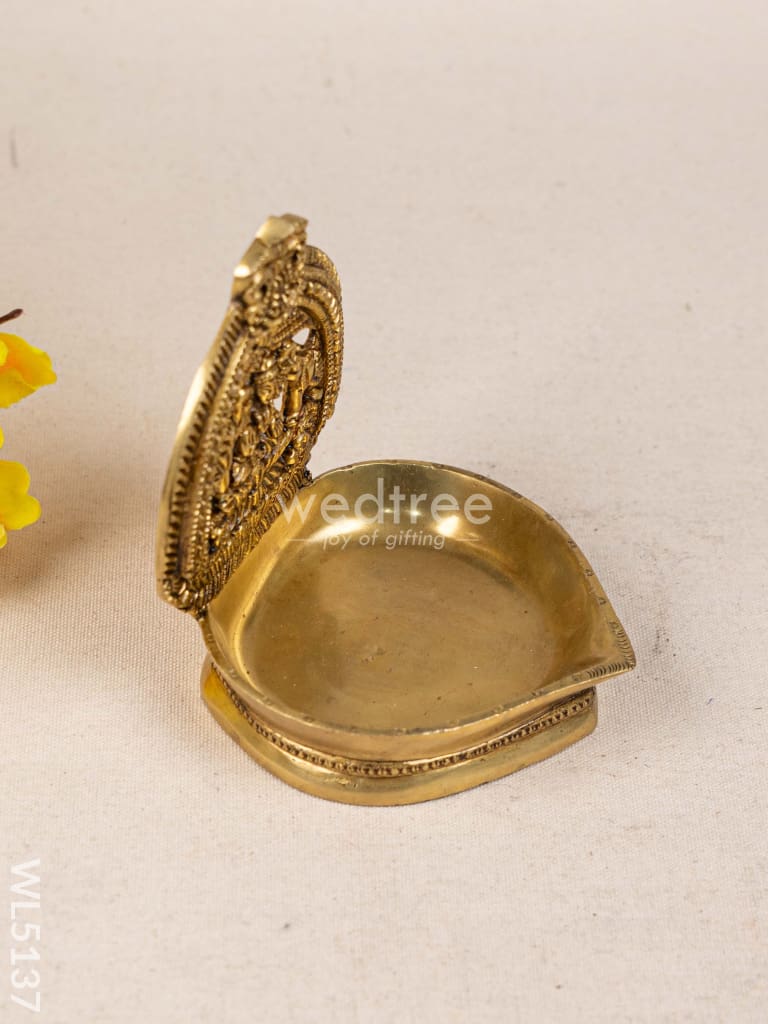 Brass - Gajalakshmi Diya - 5 inch - WL5137