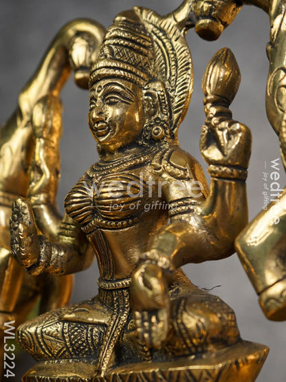 Brass Gajalakshmi with Elephant in Antique Finish - WL3224