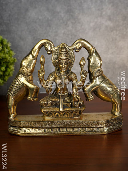 Brass Gajalakshmi with Elephant in Antique Finish - WL3224
