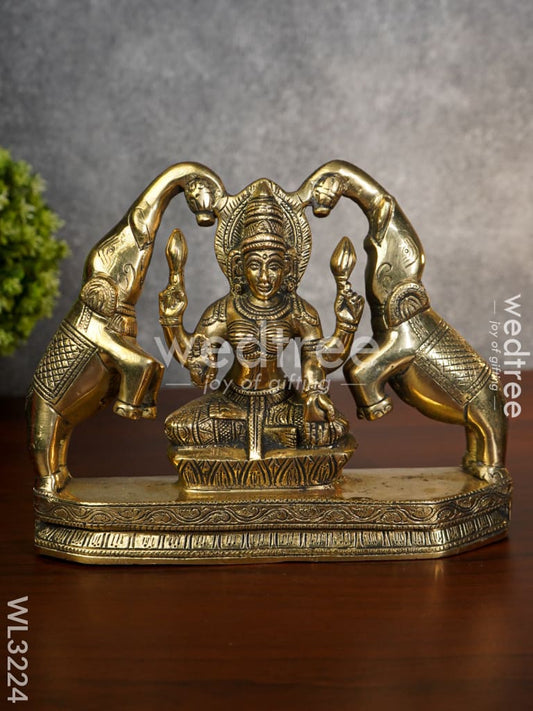 Brass Gajalakshmi with Elephant in Antique Finish - WL3224