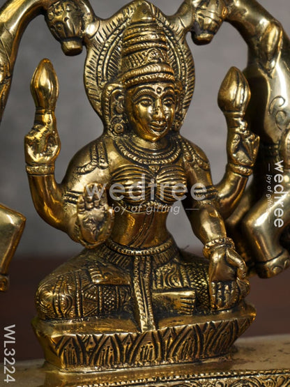 Brass Gajalakshmi with Elephant in Antique Finish - WL3224