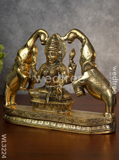 Brass Gajalakshmi with Elephant in Antique Finish - WL3224