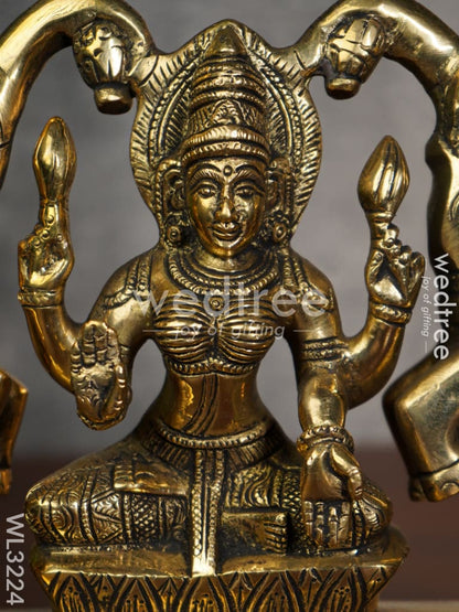 Brass Gajalakshmi with Elephant in Antique Finish - WL3224