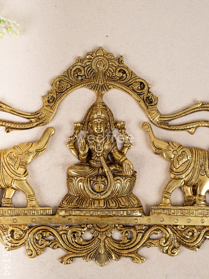 Brass Gajalakshmi with Elephant Wall Hanging - 11 inch - WL5144