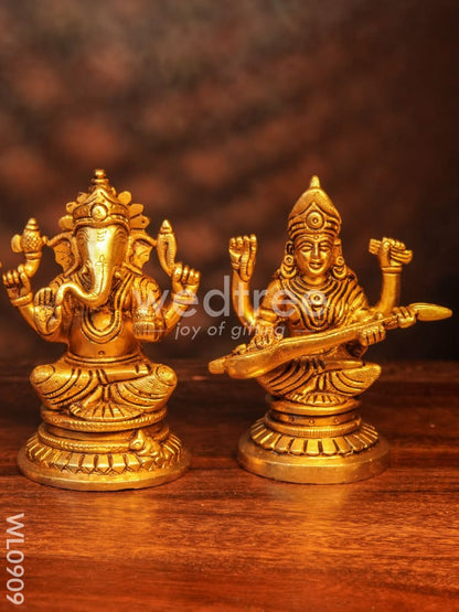 Brass Ganesh-Lakshmi-Saraswathi Idols - WL0909