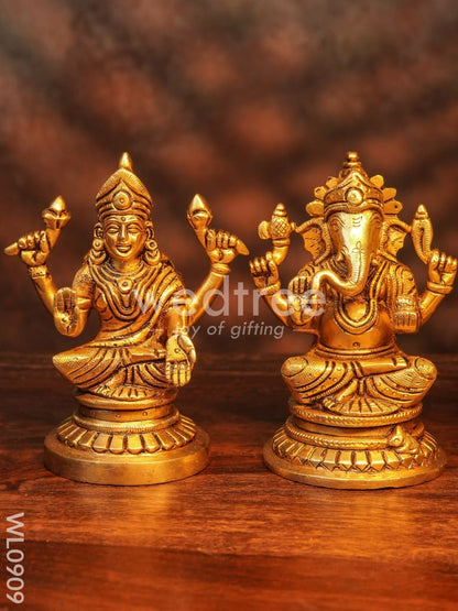 Brass Ganesh-Lakshmi-Saraswathi Idols - WL0909