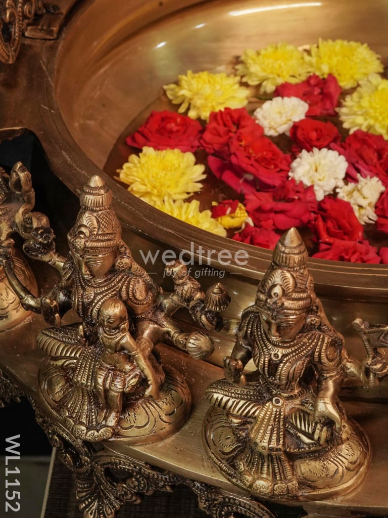 Brass Ganesh Urli with Ashtalakshmi - WL1152