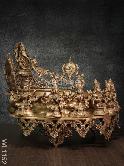 Brass Ganesh Urli with Ashtalakshmi - WL1152